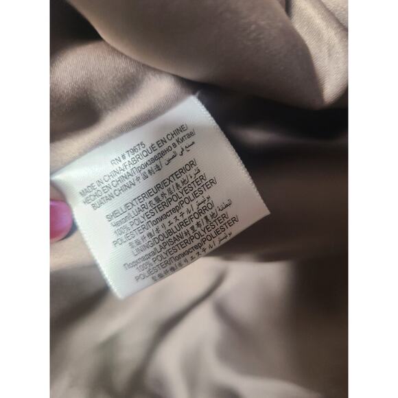 BCBGMAXAZRIA Womens Peak Lapel Double Breasted Coat Large Stone Taupe Classic - Picture 8 of 13